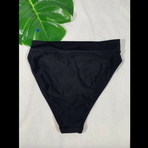 NEW $18 Xhilaration Black High Leg‎ High Waist Bikini Bottoms [ Small ] #3363 - Picture 8 of 11